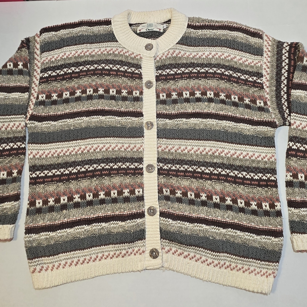 Men's Striped Cardigan Sweater - Multicolor